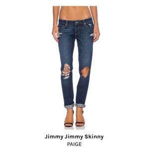 Paige low rise distressed jeans